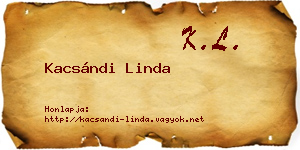 Kacsándi Linda névjegykártya