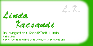 linda kacsandi business card